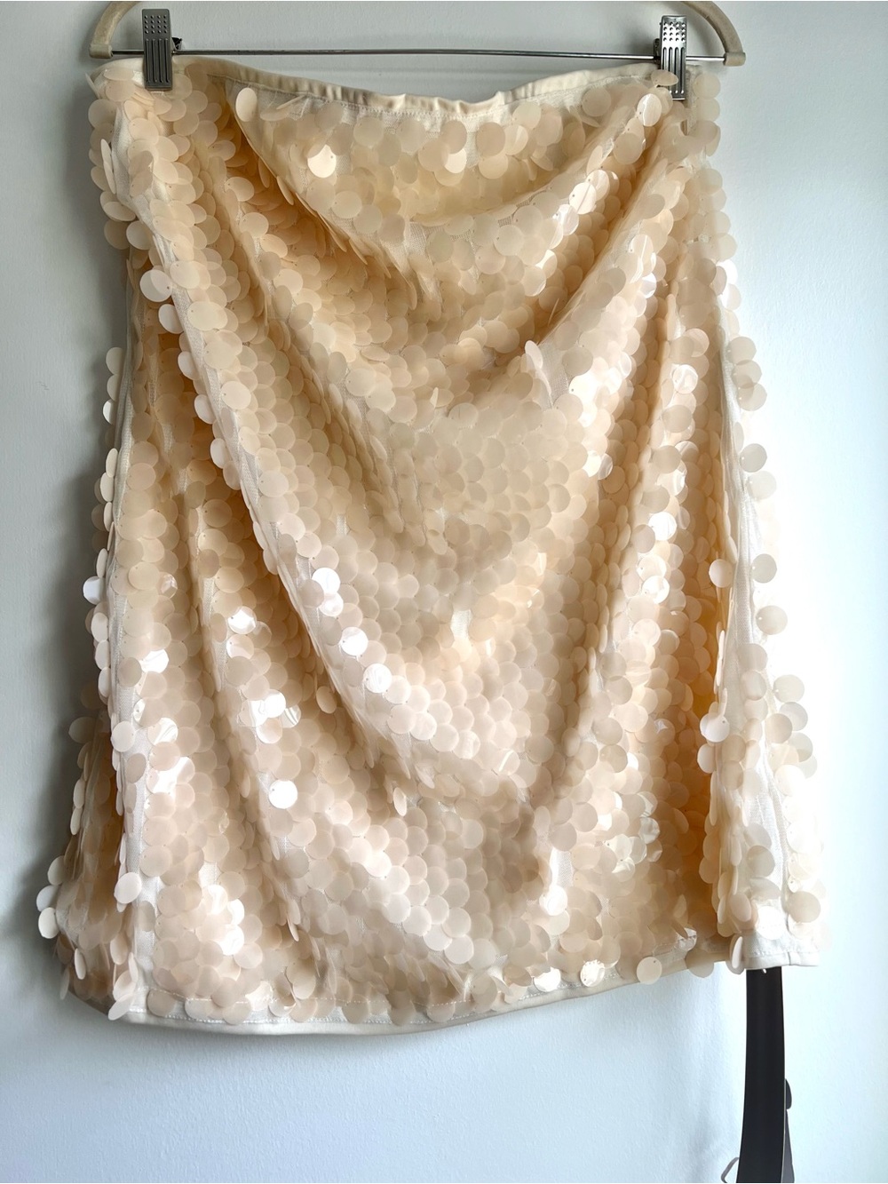 NWT Missguided Cream Sequin Midi Skirt